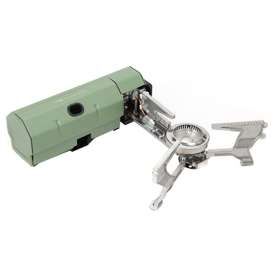 Portable Folding Card Stove - 2600W Windproof Camping Cooker with Magnetic Cartridge Lock