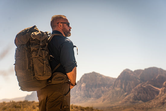 a man carrying a backpack