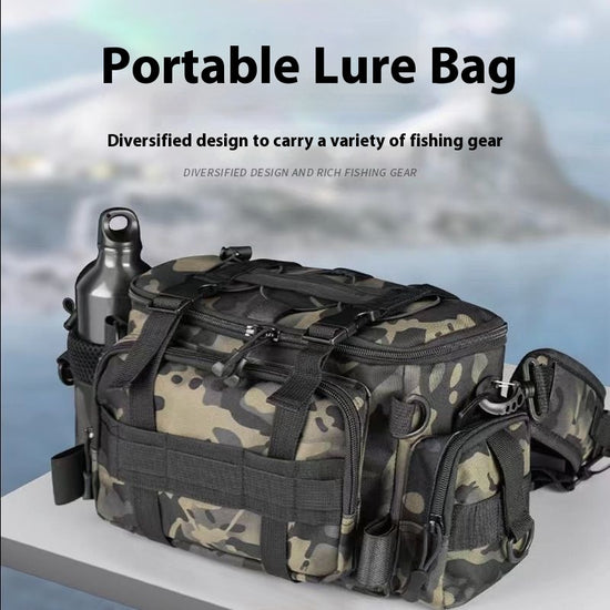 Multifunctional Luya Crossbody Fishing Bag | Heavy-Duty Oxford Cloth Storage for Rods, Reels & Tackle