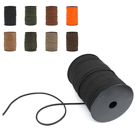 100M 550 Military Standard Paracord: Strong 9-Core Parachute Cord (4mm Diameter, 500LB Max Load) for Camping, Survival, Tent Lanyards, Straps & DIY Projects - Essential Outdoor Tool