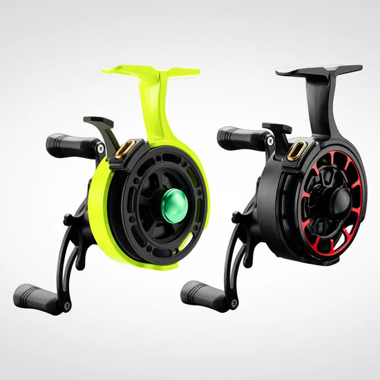 High-Speed 3.5:1 Metal Ice Fishing Reel: Ultra-Smooth 4+1BB Fly Wheel for Winter Fishing & Raft Fishing - CNC Metal/ABS Spool - Lightweight Design - 6-8kg Max Drag - Available in Green & Red
