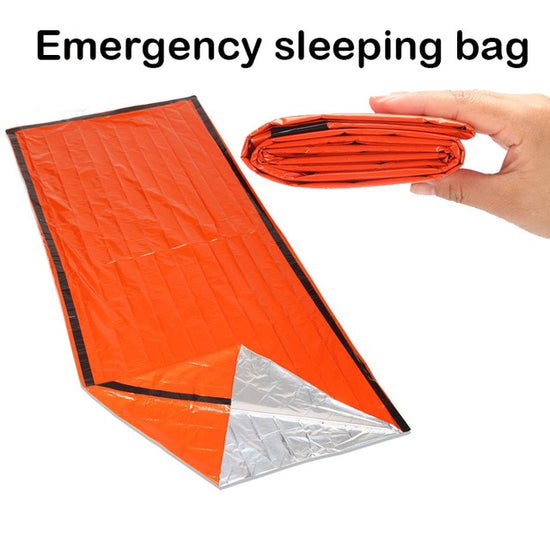 Reusable Waterproof Thermal Emergency Sleeping Bag - Orange Foil Bivy for Outdoor Survival