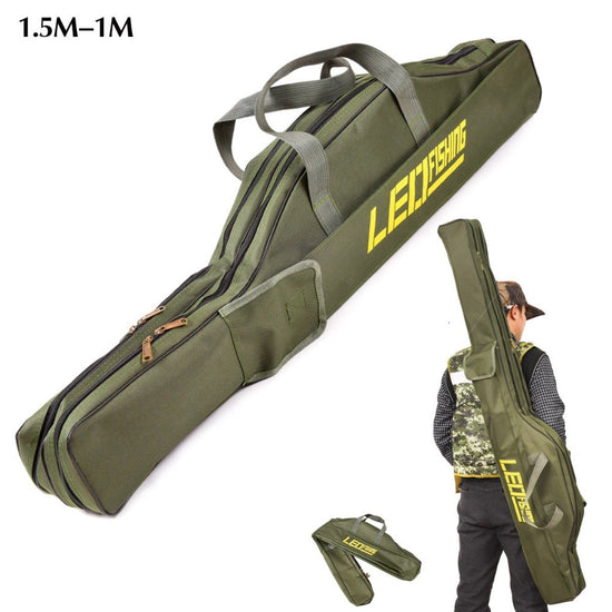 LEO Foldable "Pot Belly" High-Capacity Rod Case | 420D Oxford Cloth Multi-Rod Storage Bag