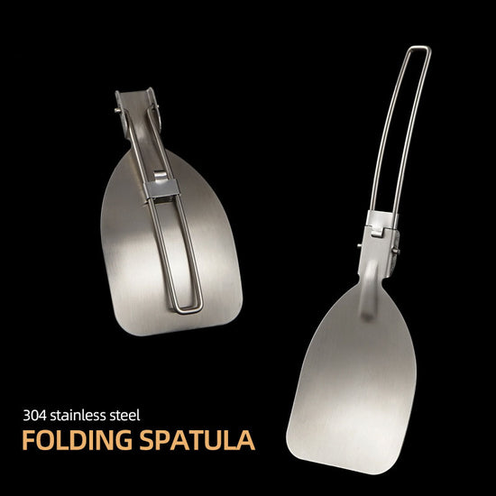 Folding 304 Stainless Steel Spatula - Portable Camping & BBQ Turner