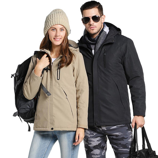 Winter USB Infrared Heated Jacket - Windproof Fleece Coat for Outdoor Camping & Hiking