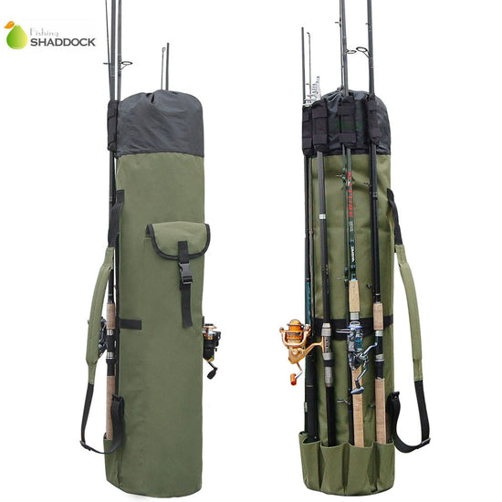 Durable Multifunction Nylon Fishing Rod Bag: Portable Two-Layer Case for Fishing Tackle & Tools - Protect Your Equipment for Sea Fishing, Lure Fishing & Outdoor Adventures - Available in Green