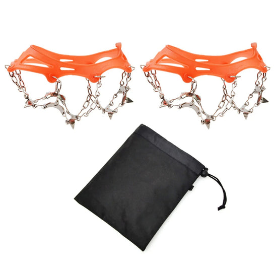 1 Pair 13-Teeth Ice Snow Grippers - Non-slip Crampons for Outdoor Hiking & Camping