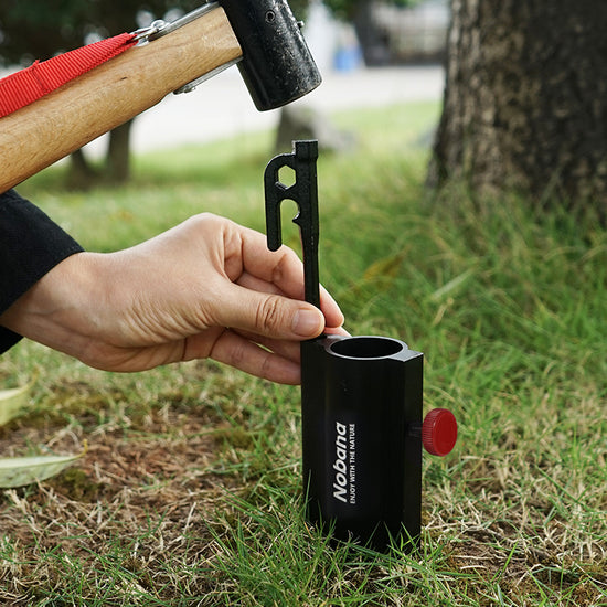 Nobana Outdoor Camping Awning Rod Fixer: Aluminum Alloy Tent Pole Bracket Support - Adjustable Inner Diameter (φ34mm) - Secure Pipe Holder for Awnings & Fishing Umbrellas - Includes Storage Bag