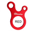  A single red ShineTrip carabiner-style tent cord fastener is shown against a white background. The fastener has a large loop with the ShineTrip logo and the word "RED" inside, and a smaller loop at the top for attaching to tent lines.