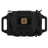 A black tactical first-aid pouch with MOLLE webbing and a Velcro patch featuring a tan medical cross is shown against a white background. The pouch has side loops for belt mounting and pull tabs for quick opening