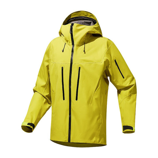 Hard Shell Waterproof & Breathable Assault Suit: Fully Laminated 3-Proof Outdoor Jacket for Mountaineering & Travel - Detachable Hood - Unisex Design - Ivory White, Black, Fruit Green - Sizes S-XXL
