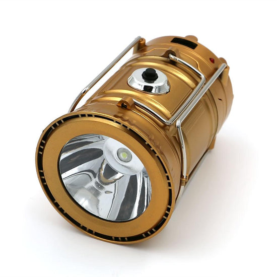 LED Solar Powered Collapsible Lantern - Rechargeable Hand Lamp for Camping, Hiking & Outdoor Lighting